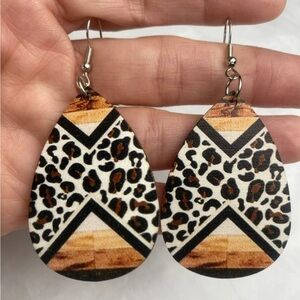 Leopard Print Teardrop Earrings